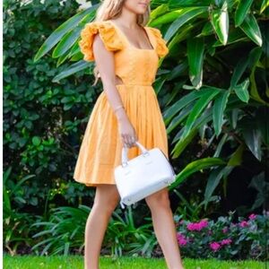 NEW WAYFR Summer Dress Open Back/Tie Back, Size SM Coquette Baby Doll Fairy